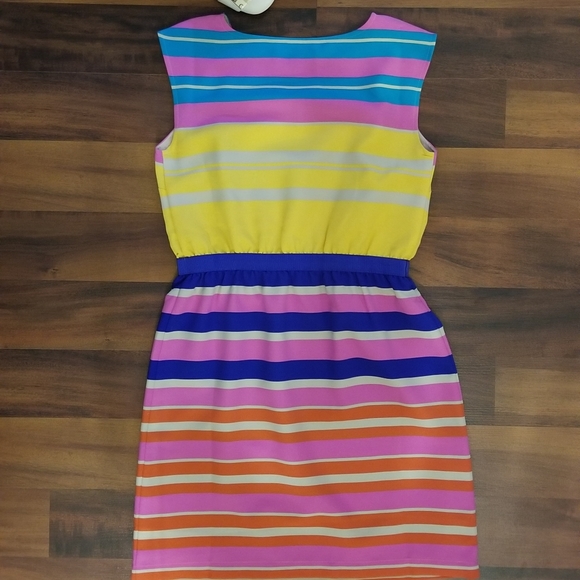 Ann Taylor LOFT cheerful color stripe dress 2p NWT - Picture 7 of 8